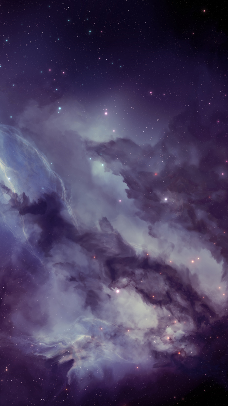 Abbildung Der Weißen Und Blauen Galaxie. Wallpaper in 750x1334 Resolution