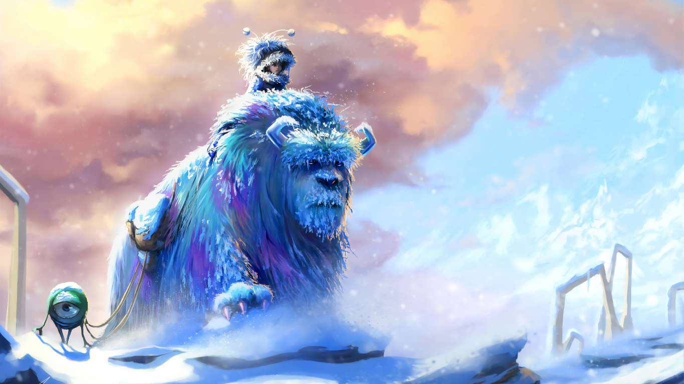 Lion Brun Avec Peinture Fumée Rose et Bleue. Wallpaper in 1366x768 Resolution