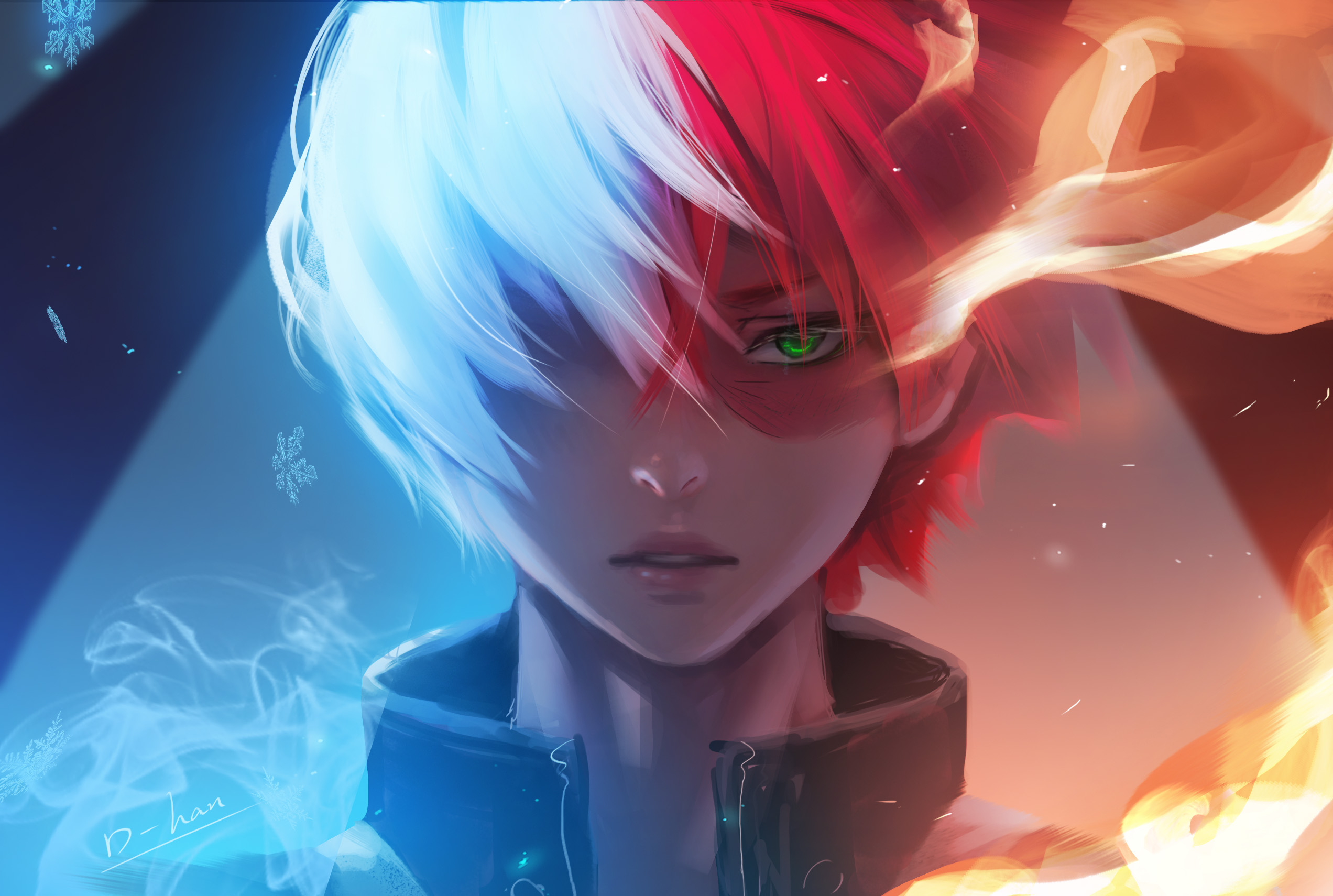 Personnage Anime Cheveux Rouge Et Blanc Les Fonds D'écran Personnage D&#39;anime Masculin Aux Cheveux Bleus, Les  Images et Les Photos Gratuits