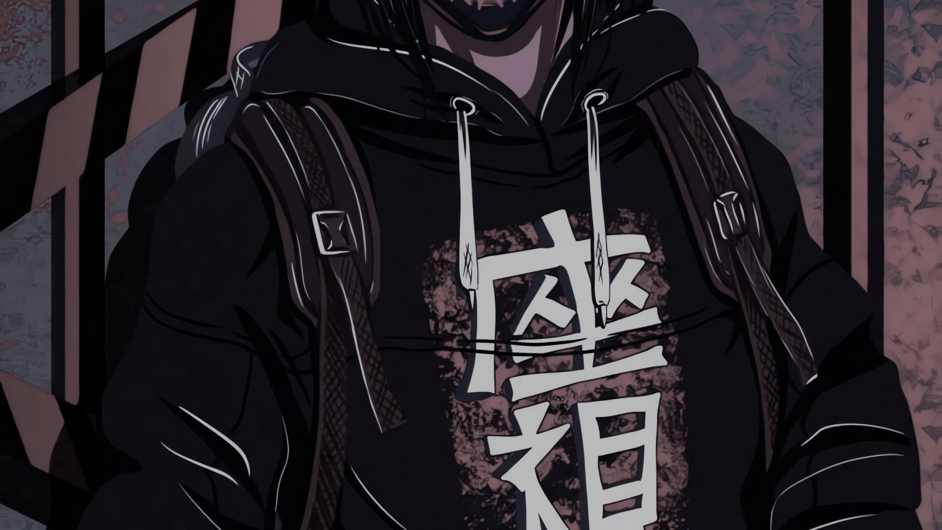 Dark Anime Badass Boy, Anime, Anime Art, Cartoon, Sleeve. Wallpaper in 1366x768 Resolution