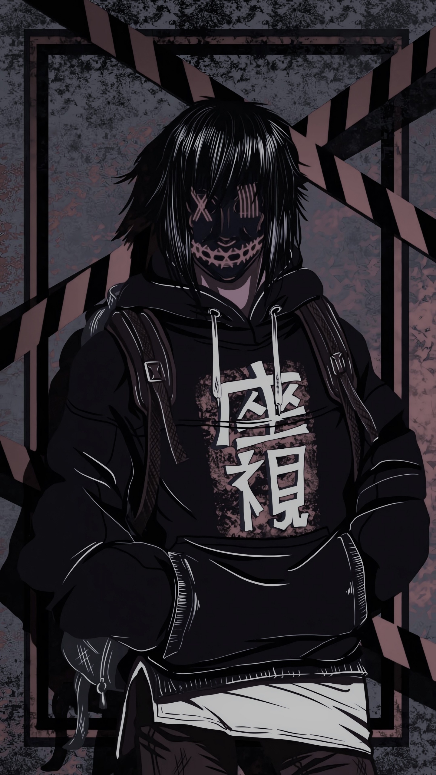 Dark Anime Badass Boy, Anime, Anime Art, Cartoon, Sleeve. Wallpaper in 1440x2560 Resolution