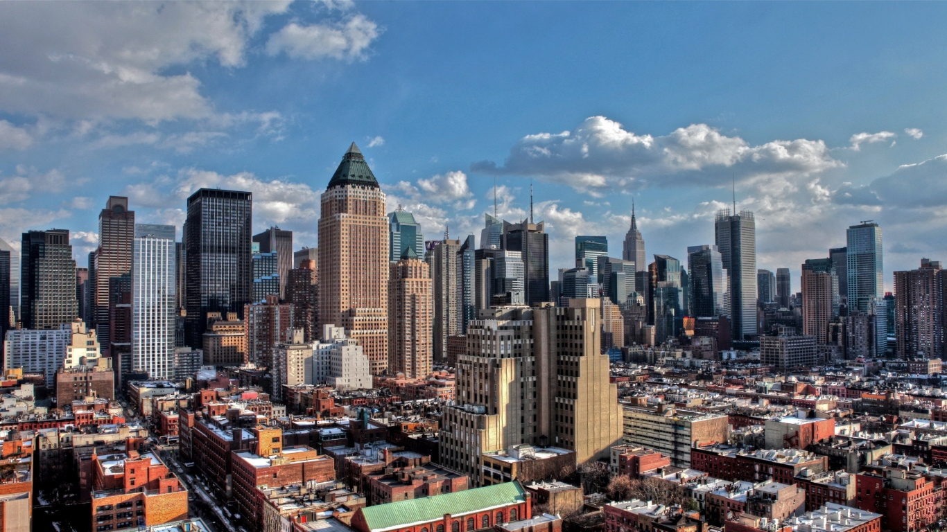 City Buildings Under Blue Sky During Daytime. Wallpaper in 1366x768 Resolution