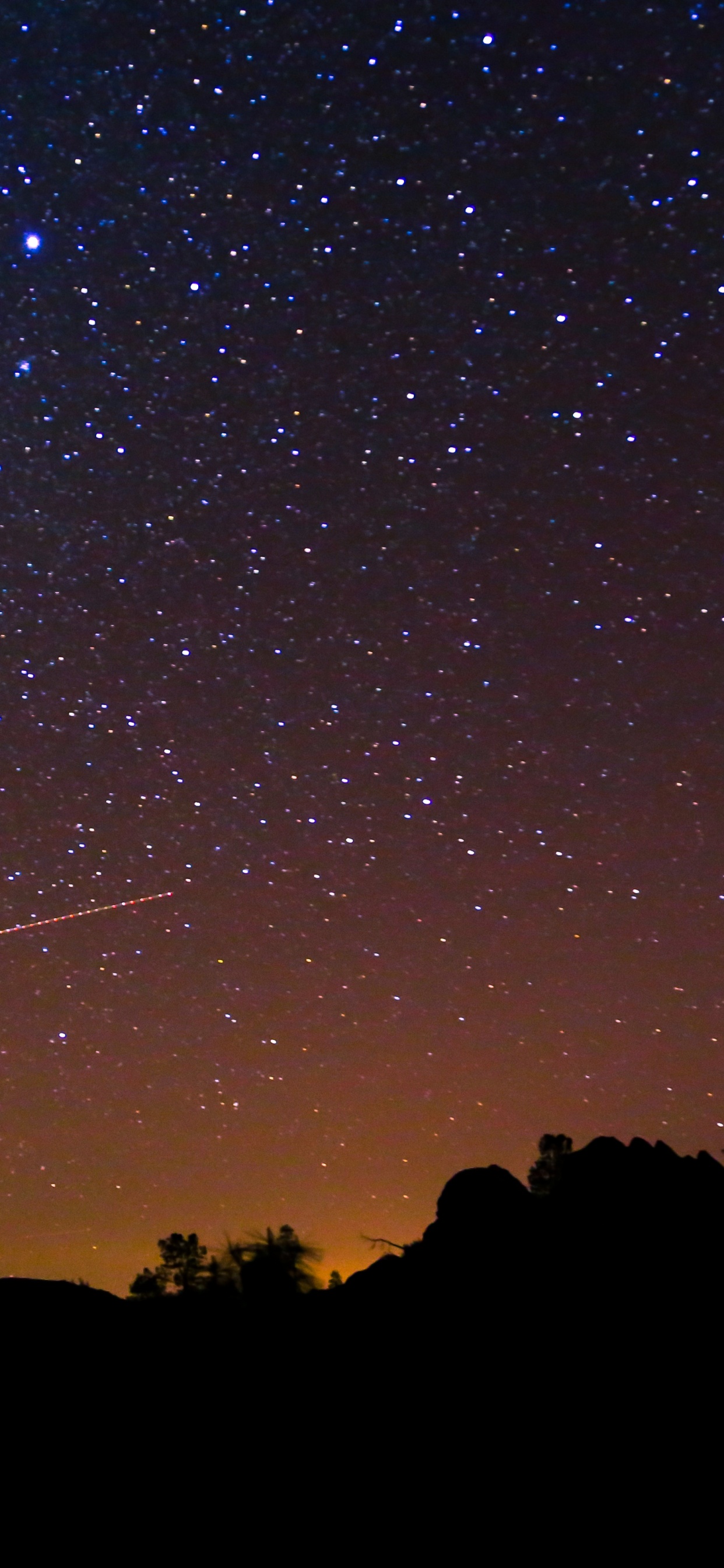 夜晚的天空, 性质, 明星, 天文学, 地平线 壁纸 1242x2688 允许