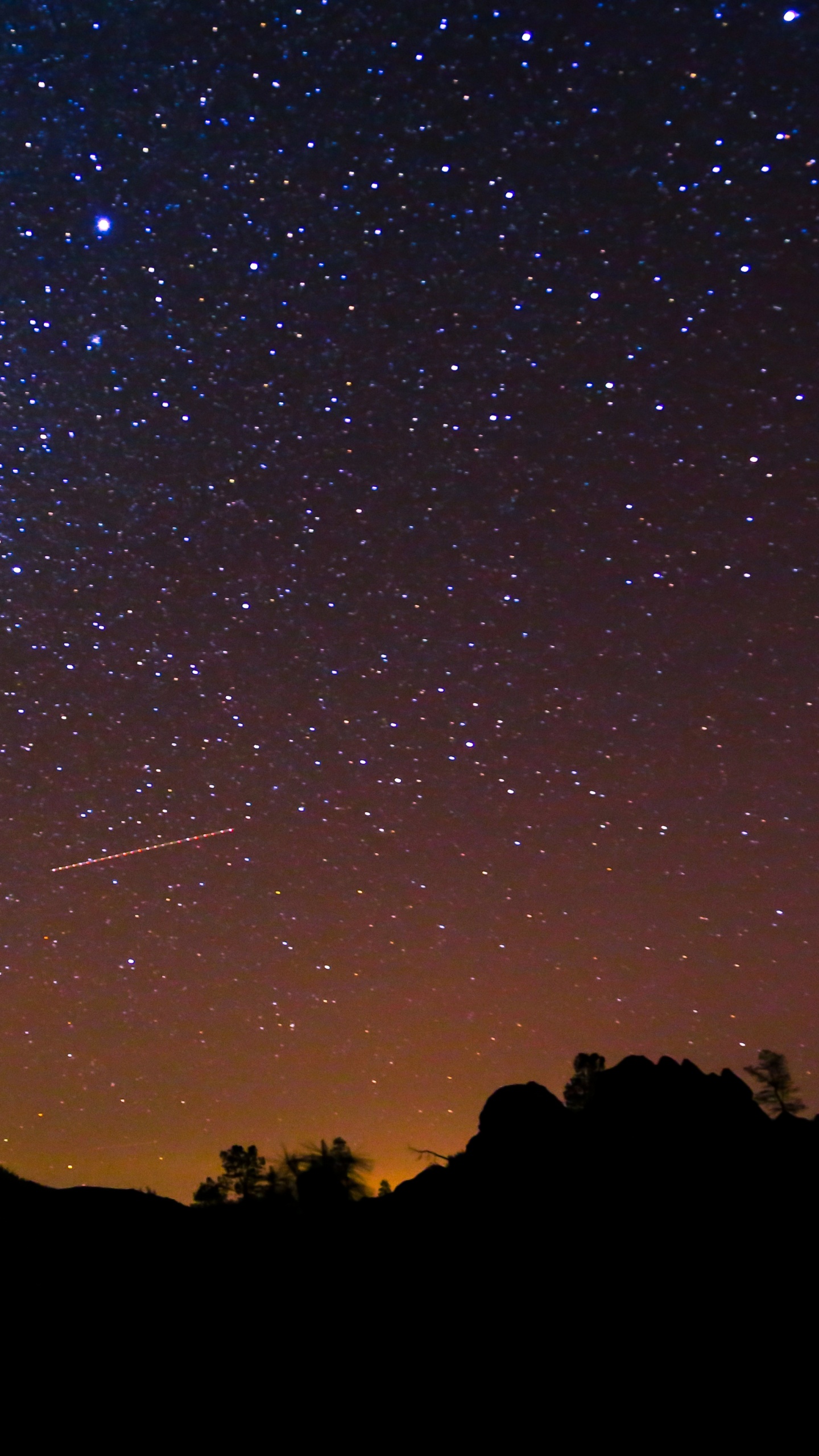 夜晚的天空, 性质, 明星, 天文学, 地平线 壁纸 1440x2560 允许