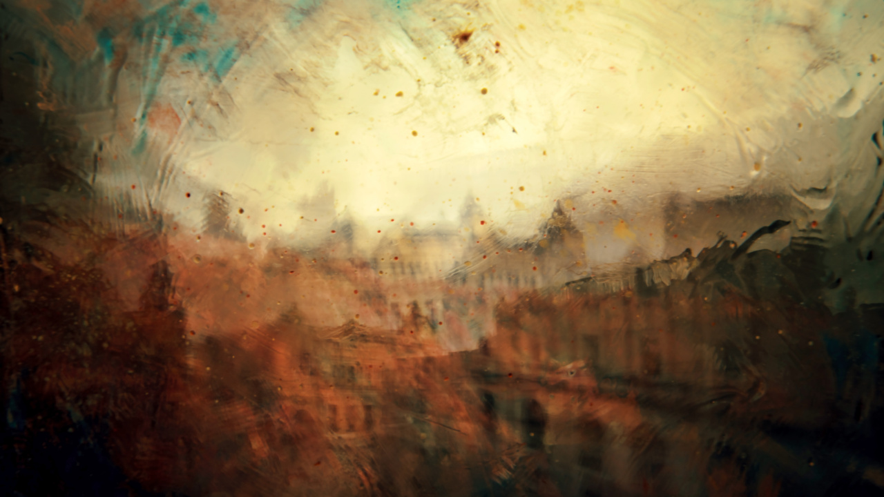 Brown and Blue Abstract Painting. Wallpaper in 1280x720 Resolution