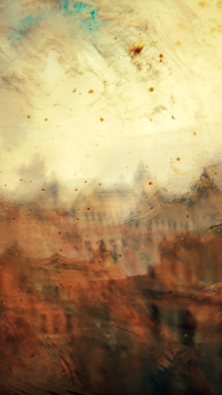 Brown and Blue Abstract Painting. Wallpaper in 720x1280 Resolution