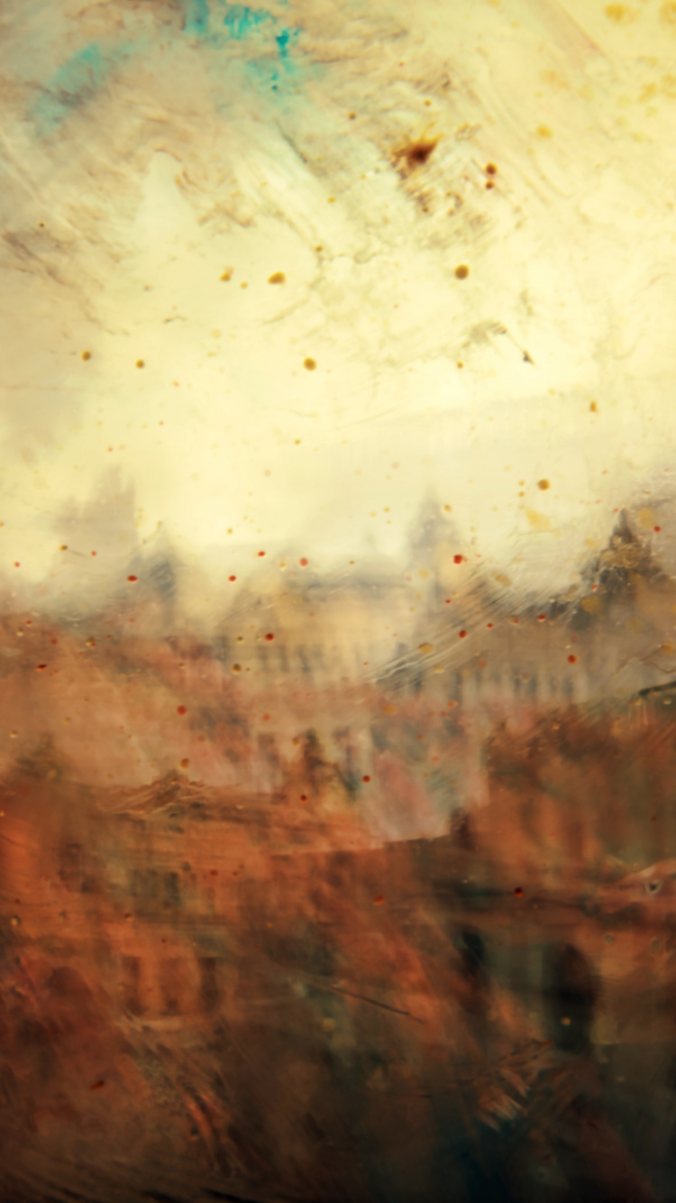 Brown and Blue Abstract Painting. Wallpaper in 750x1334 Resolution