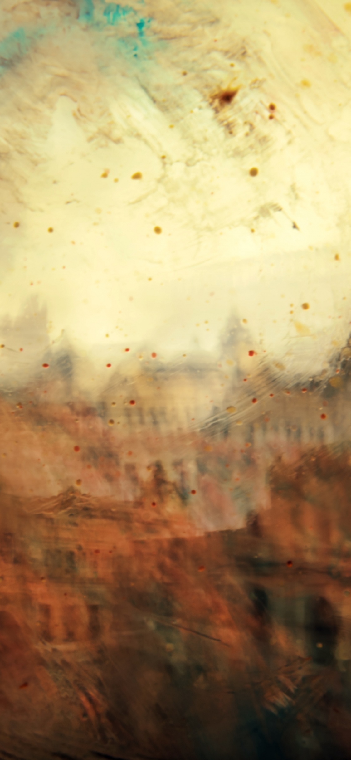 Pintura Abstracta Marrón y Azul. Wallpaper in 1125x2436 Resolution