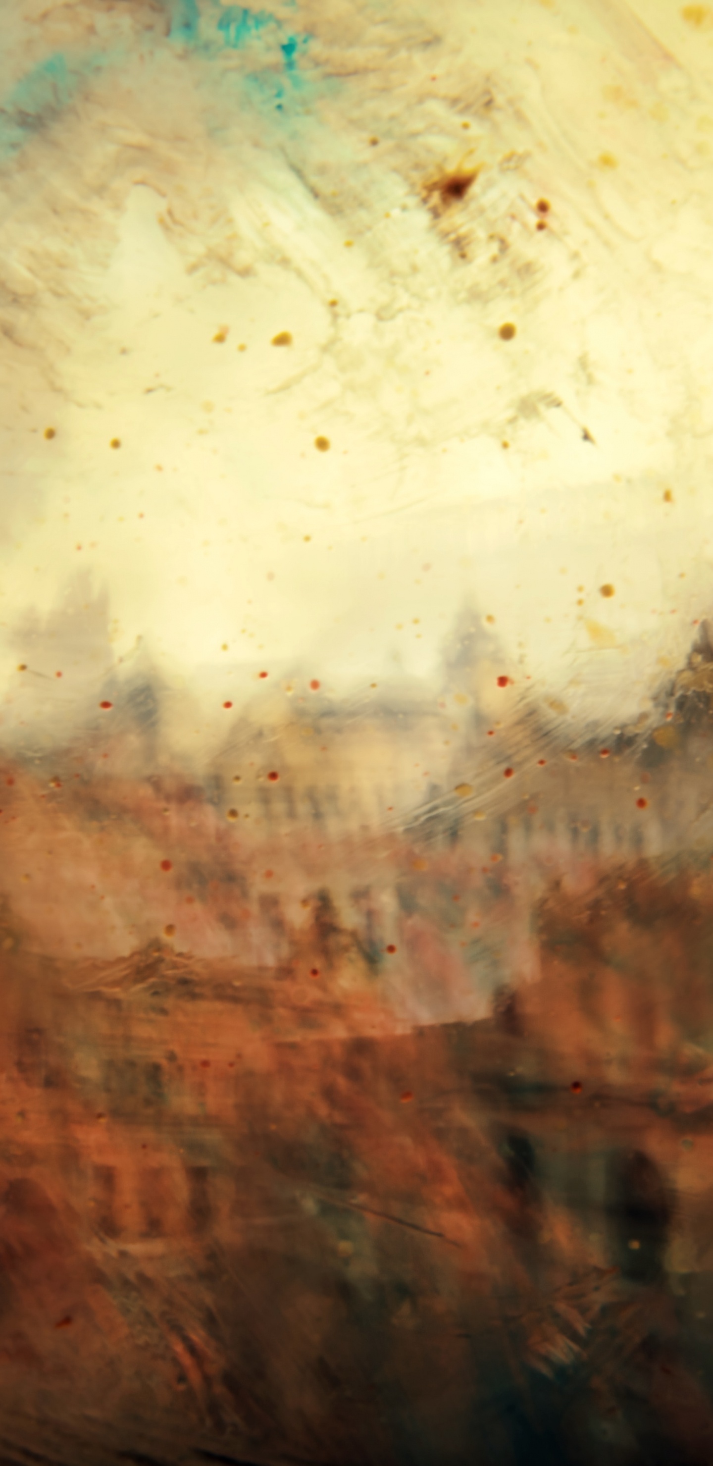 Pintura Abstracta Marrón y Azul. Wallpaper in 1440x2960 Resolution