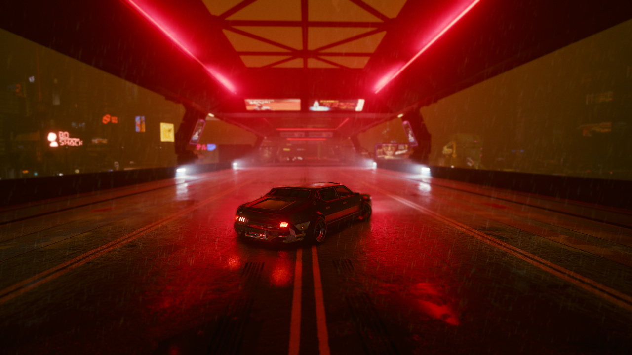 Cyberpunk, Cyberpunk 2077, Cyberpunk 2020, Lumière, Route. Wallpaper in 1280x720 Resolution