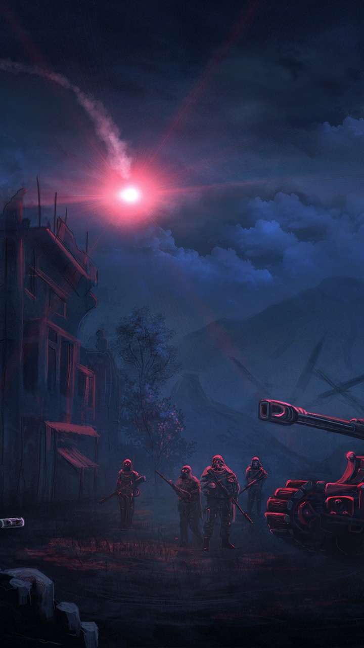 People Standing on Road Near Building During Night Time. Wallpaper in 720x1280 Resolution