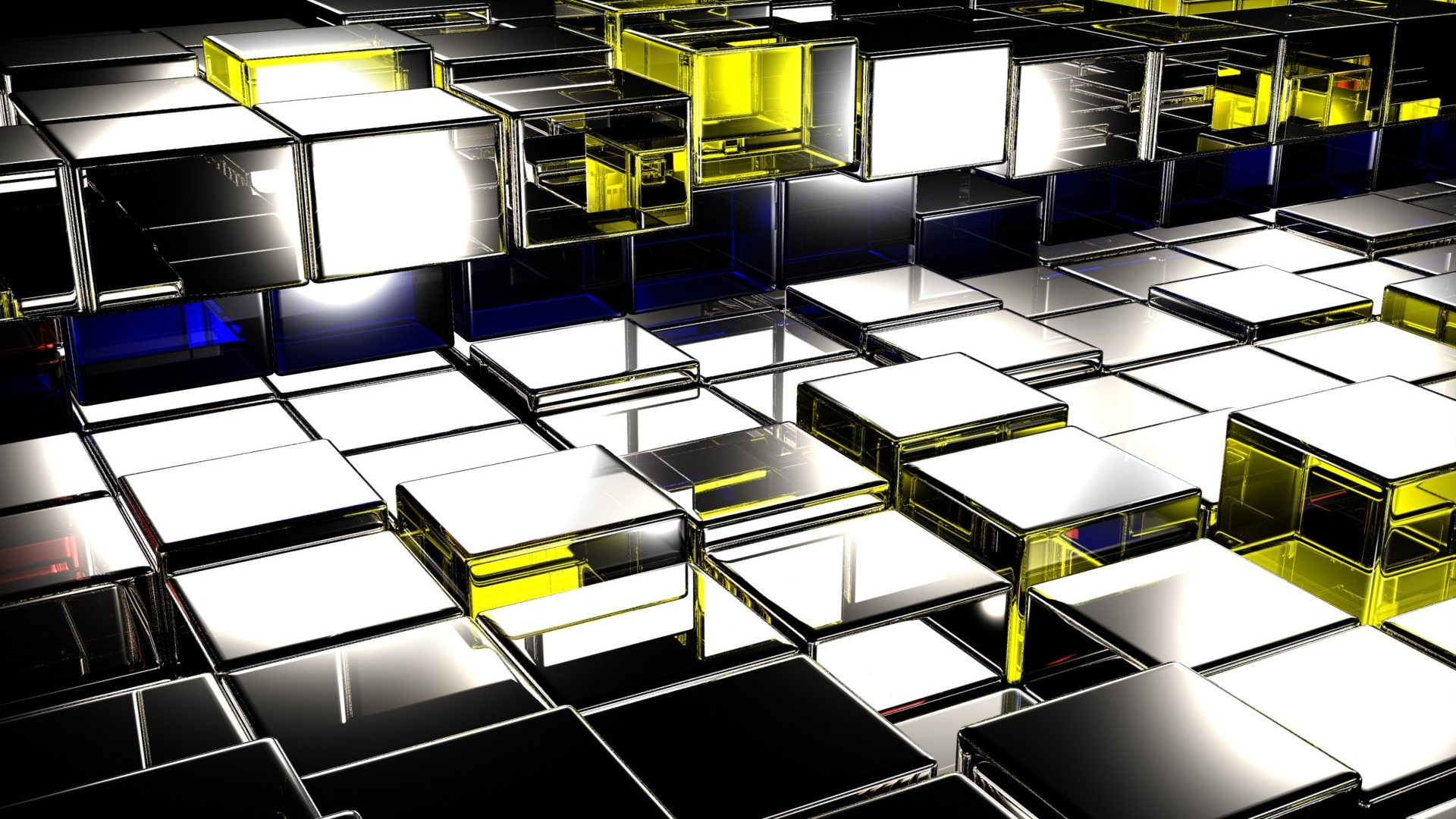 Illustration en Damier Noir et Blanc. Wallpaper in 1920x1080 Resolution