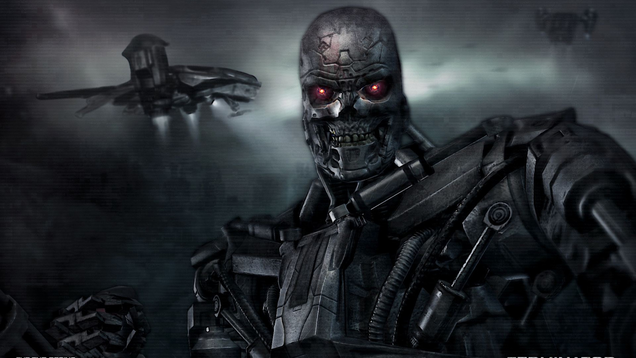 Black and Red Skull With Black and Gray Vest. Wallpaper in 2560x1440 Resolution