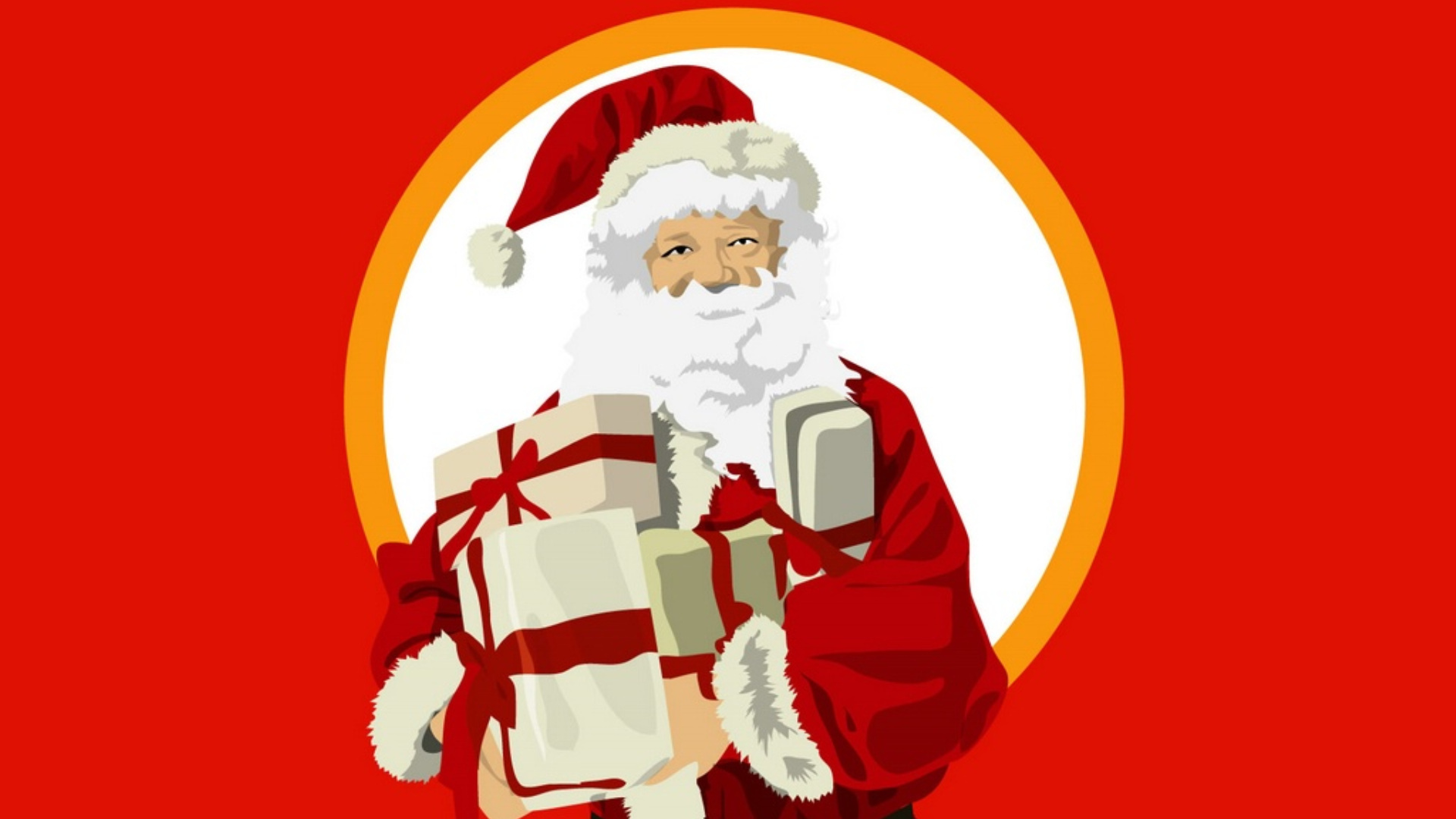 Christmas Day, Santa Claus, Illustration, Graphics, Art. Wallpaper in 1920x1080 Resolution