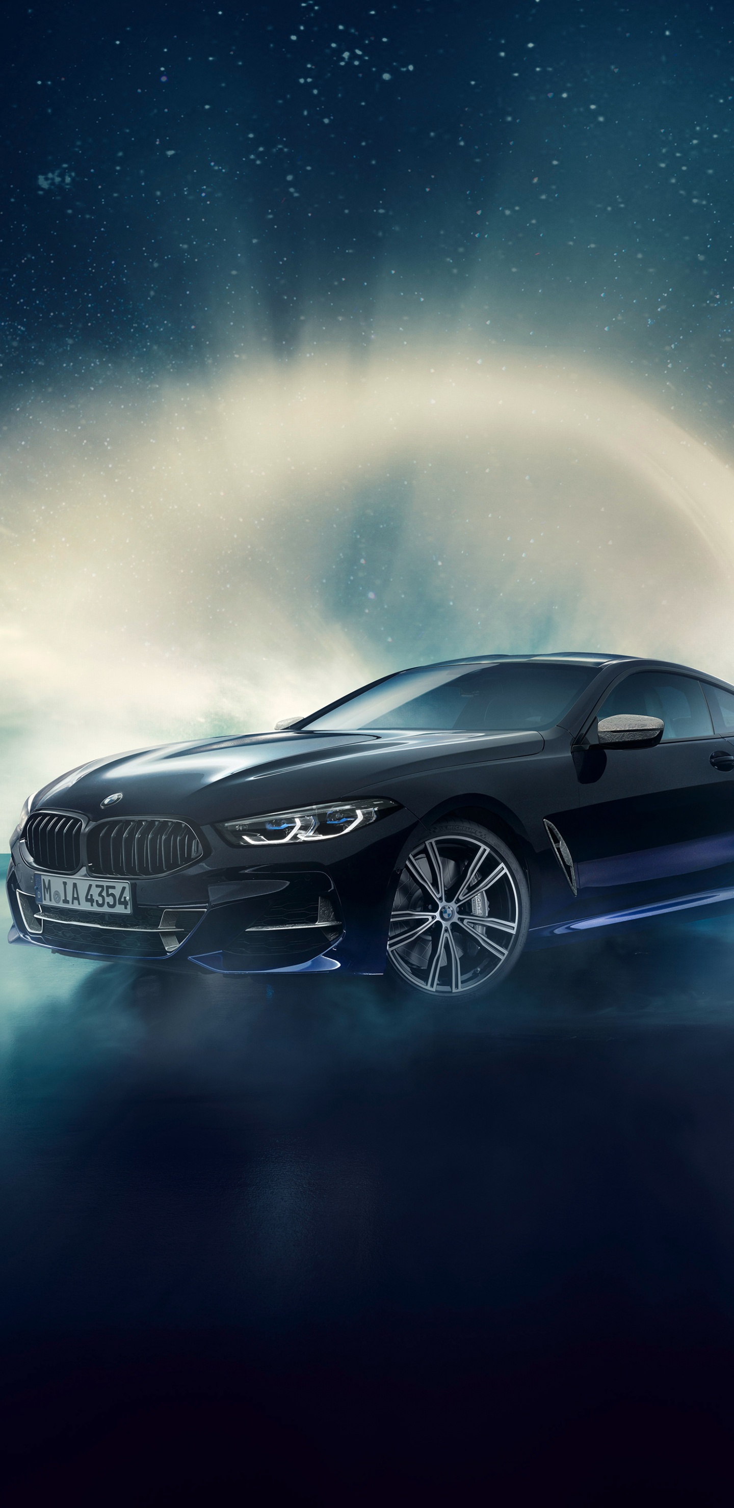 Black Porsche 911 on Blue Sky. Wallpaper in 1440x2960 Resolution