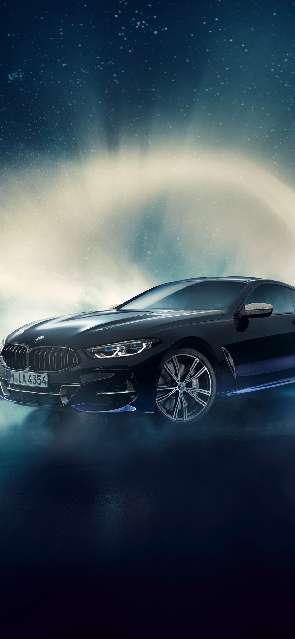 Schwarzer Porsche 911 am Blauen Himmel. Wallpaper in 1242x2688 Resolution