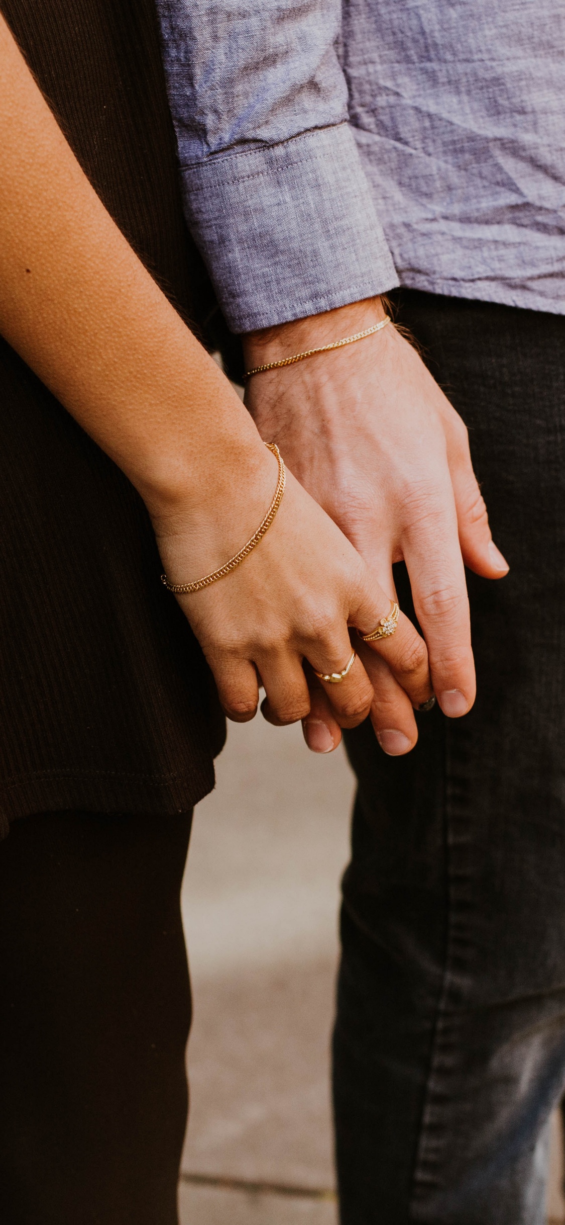 Affection, Jeans, Interaction, Standing, Gesture. Wallpaper in 1125x2436 Resolution