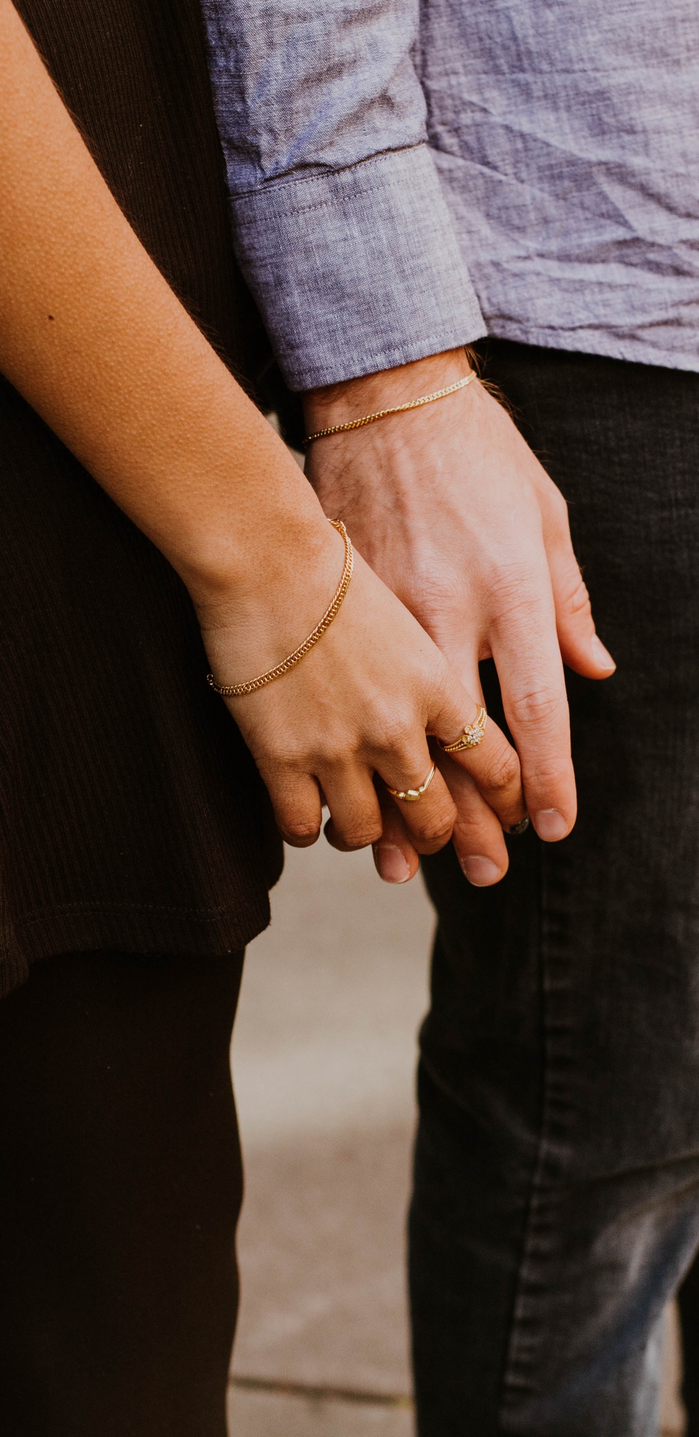 Affection, Jeans, Interaction, Standing, Gesture. Wallpaper in 1440x2960 Resolution