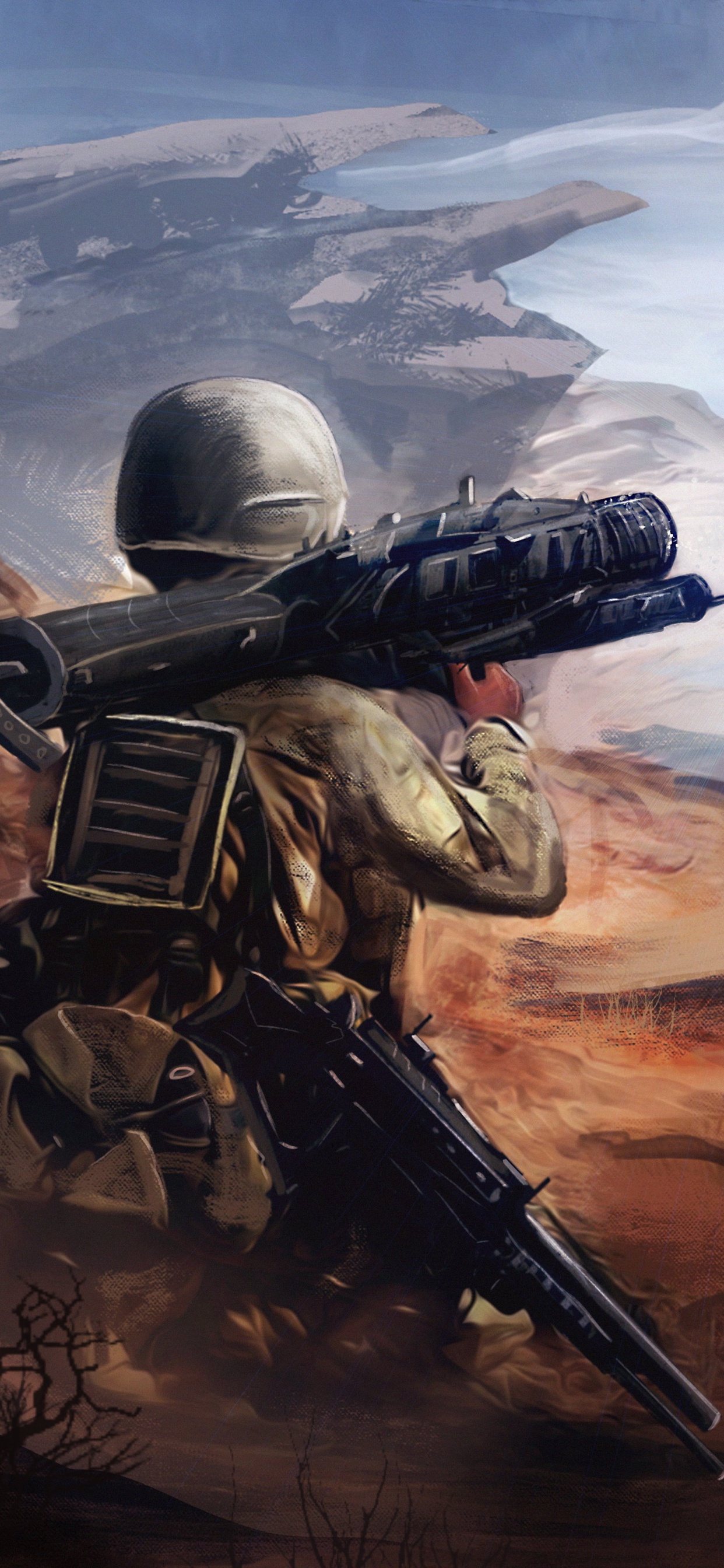 Rifle de Explotación de Robot Negro y Gris. Wallpaper in 1242x2688 Resolution