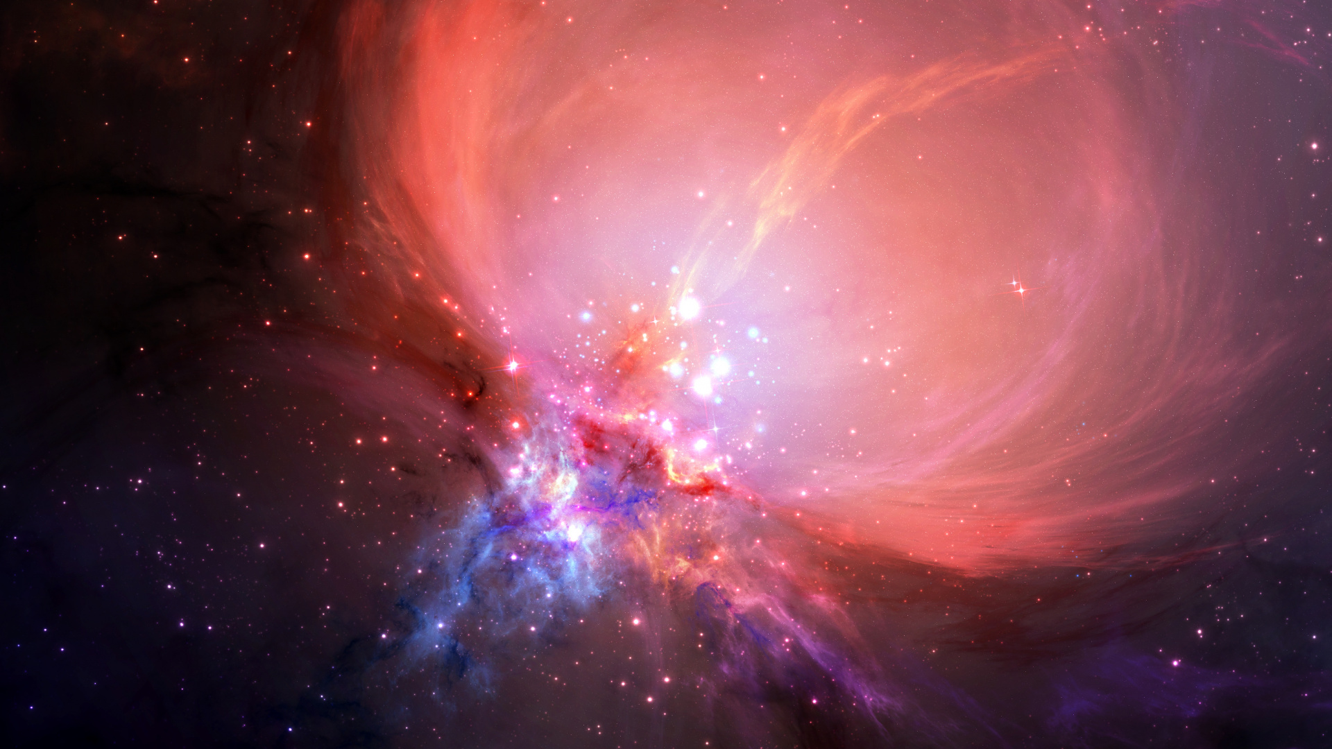 Illustration de la Galaxie Bleue et Blanche. Wallpaper in 1920x1080 Resolution