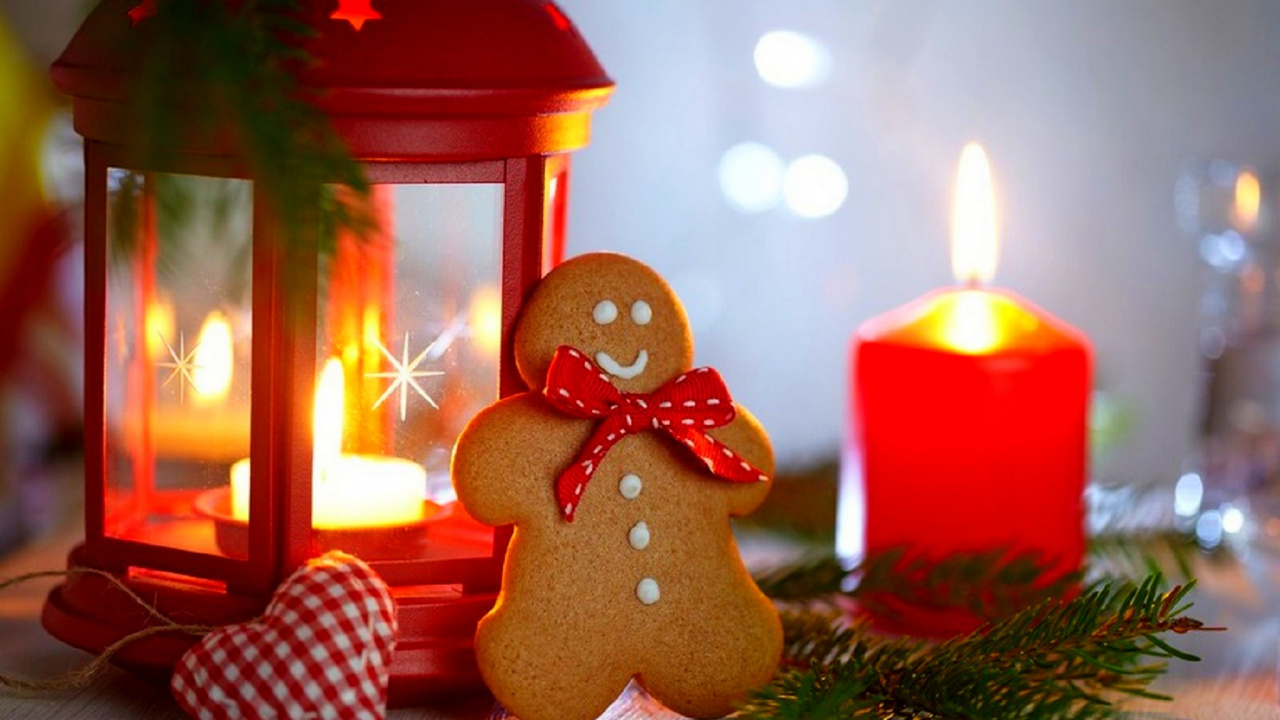 Christmas Day, Gingerbread Man, Gingerbread, Christmas Decoration, New Year. Wallpaper in 1280x720 Resolution