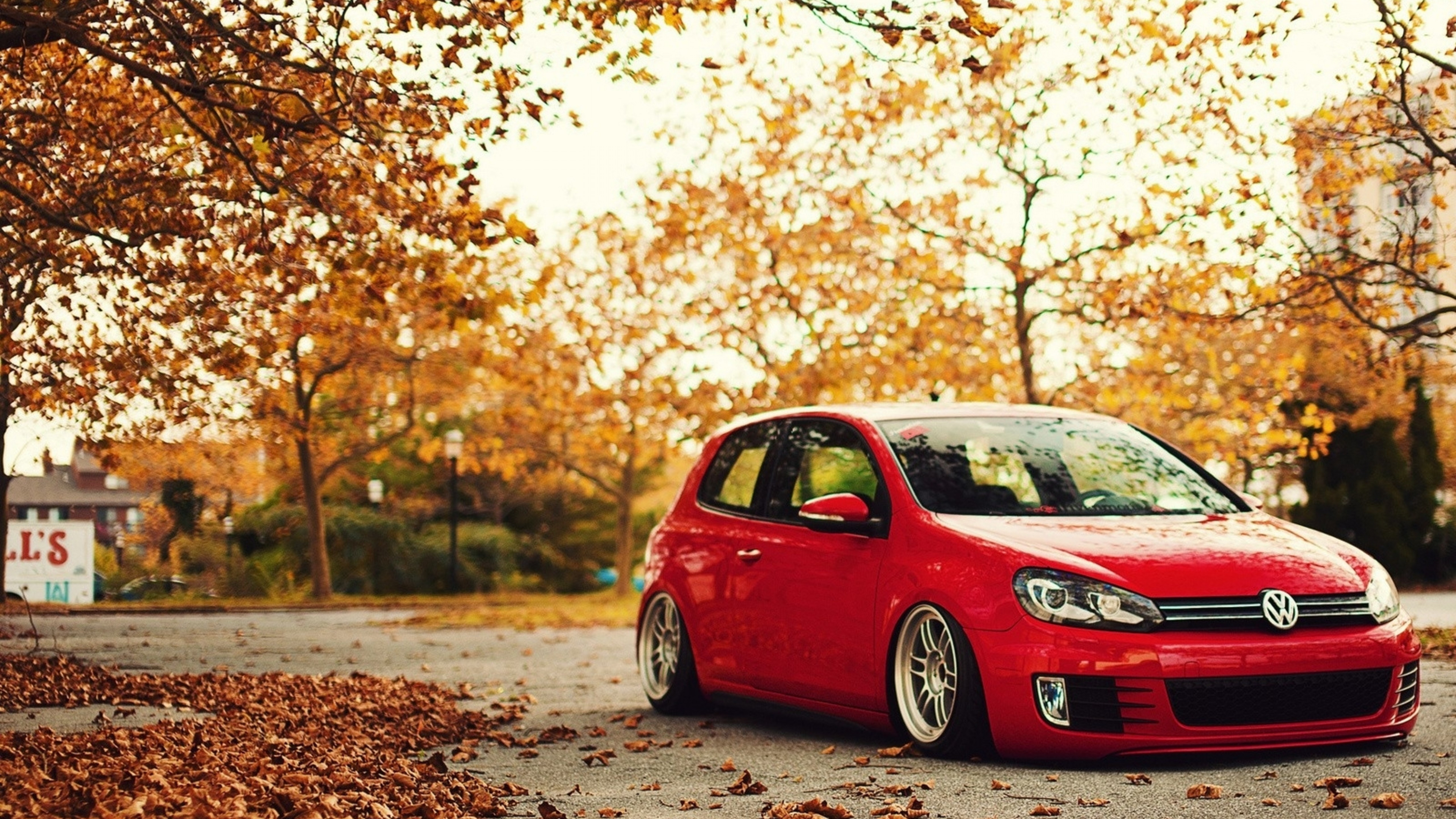 Red Volkswagen 5 Door Hatchback on Road During Daytime. Wallpaper in 3840x2160 Resolution