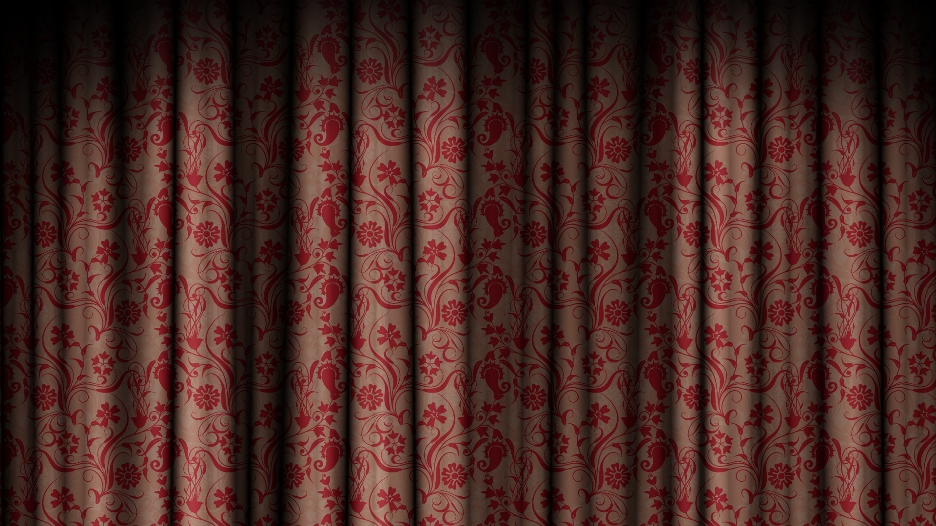 White and Red Floral Curtain. Wallpaper in 1920x1080 Resolution