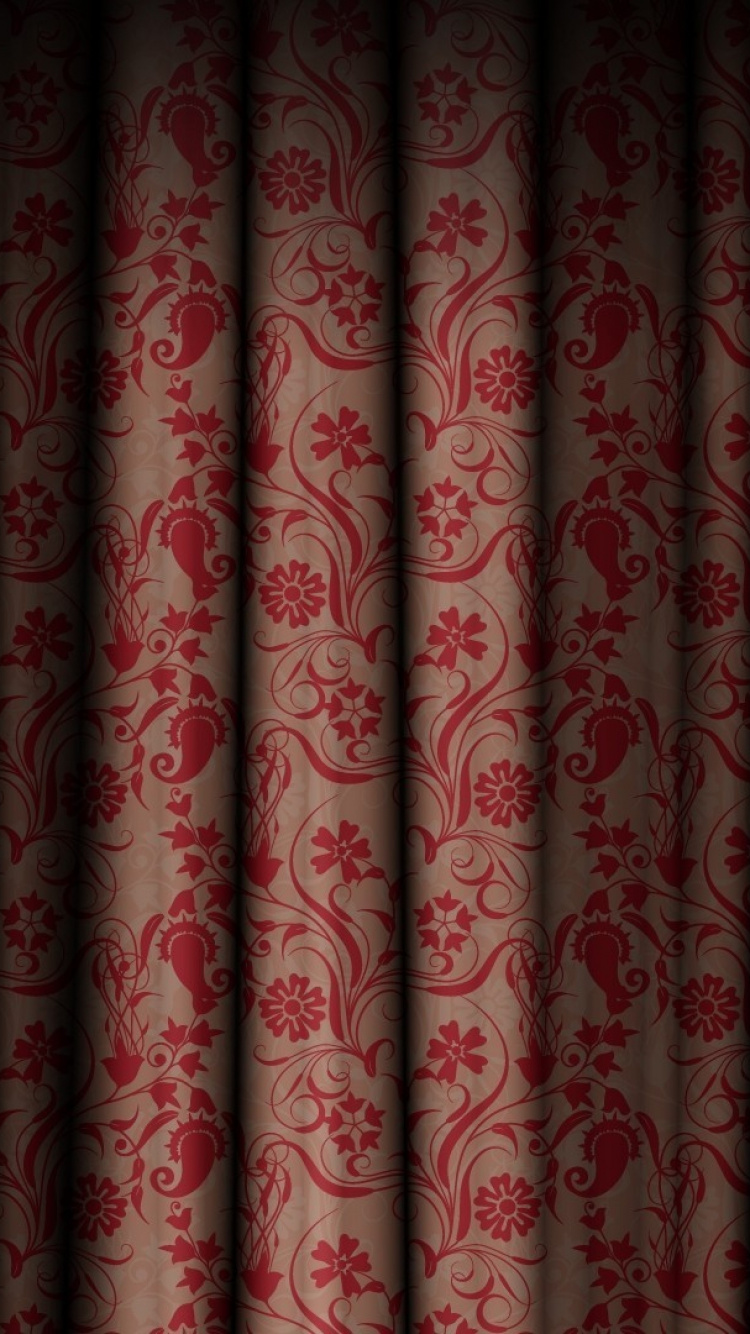 White and Red Floral Curtain. Wallpaper in 750x1334 Resolution