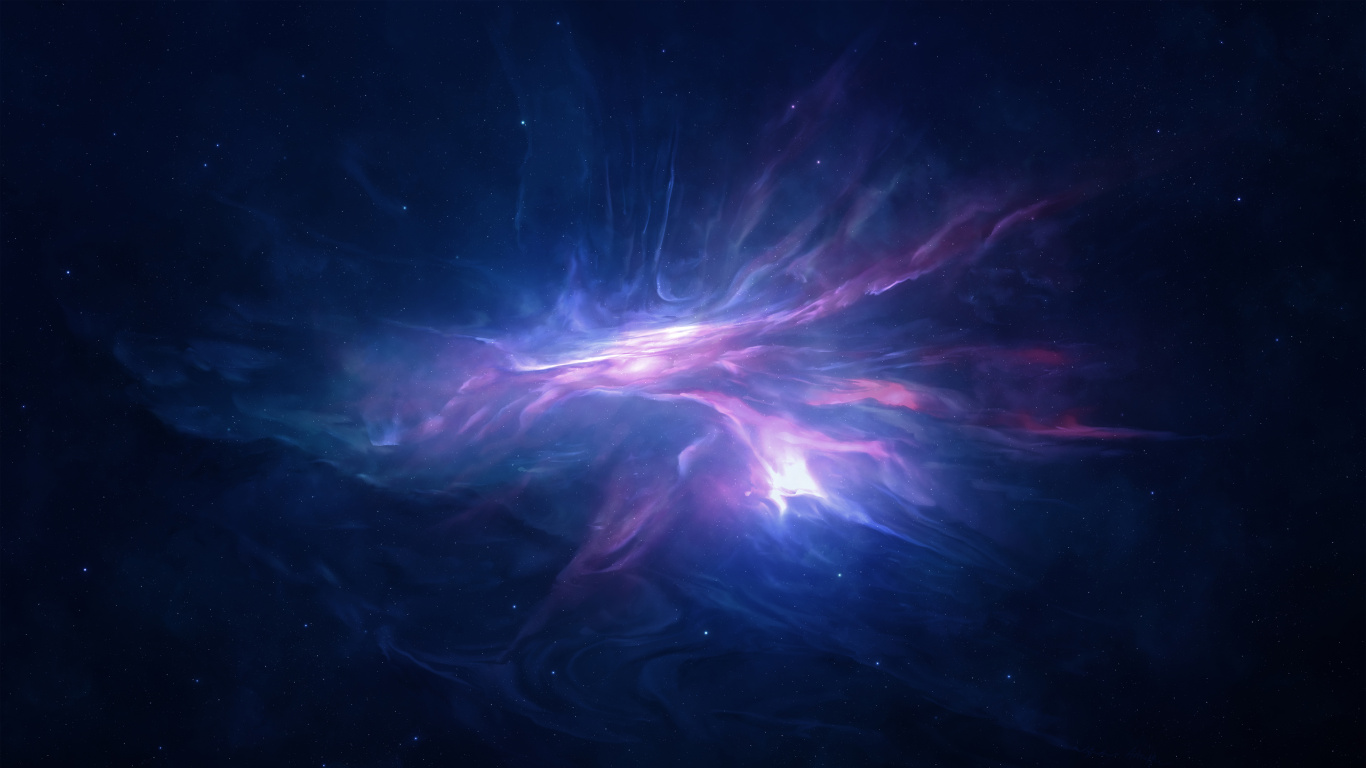 Blue and White Galaxy Illustration. Wallpaper in 1366x768 Resolution