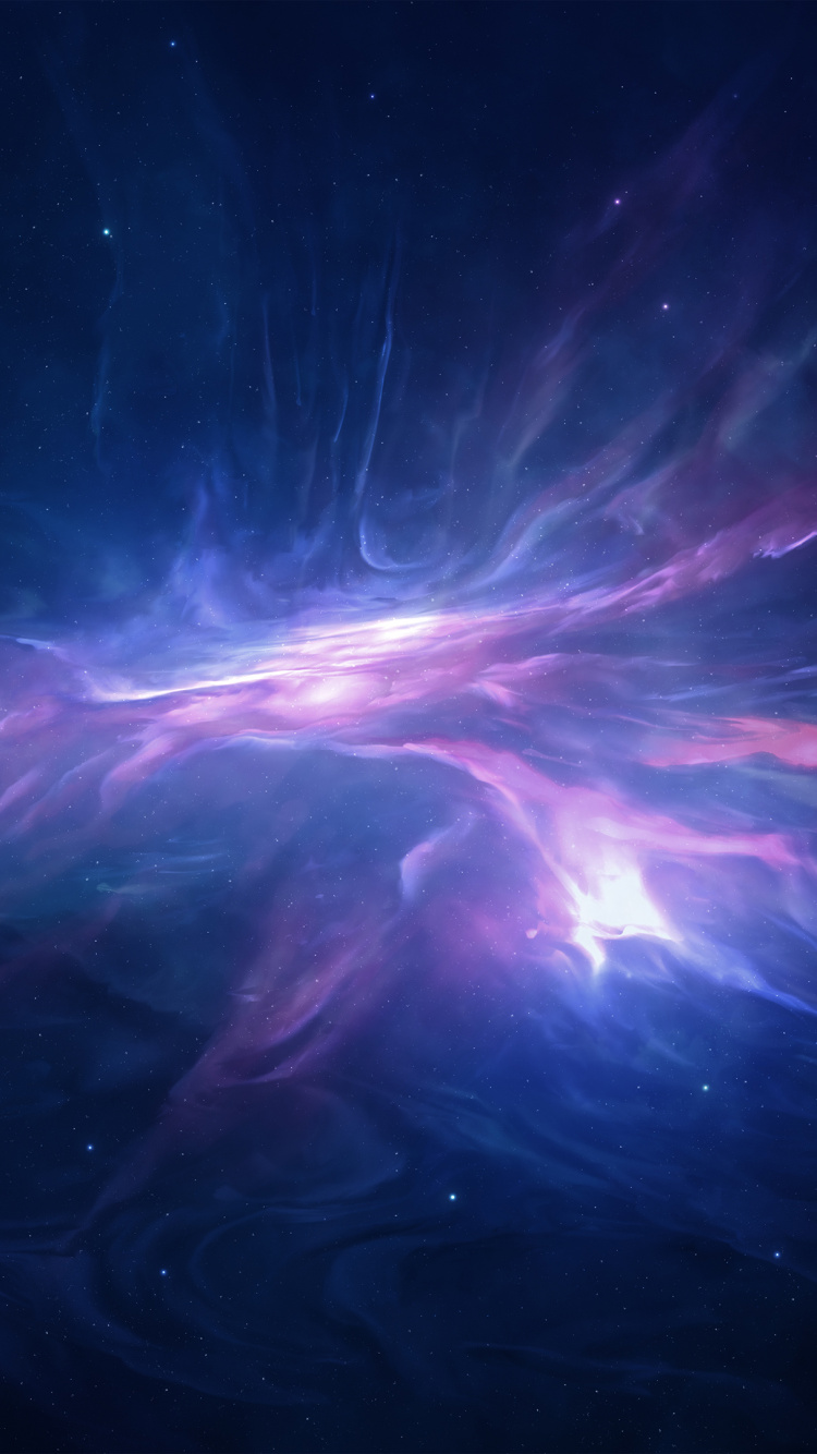 Illustration de la Galaxie Bleue et Blanche. Wallpaper in 750x1334 Resolution