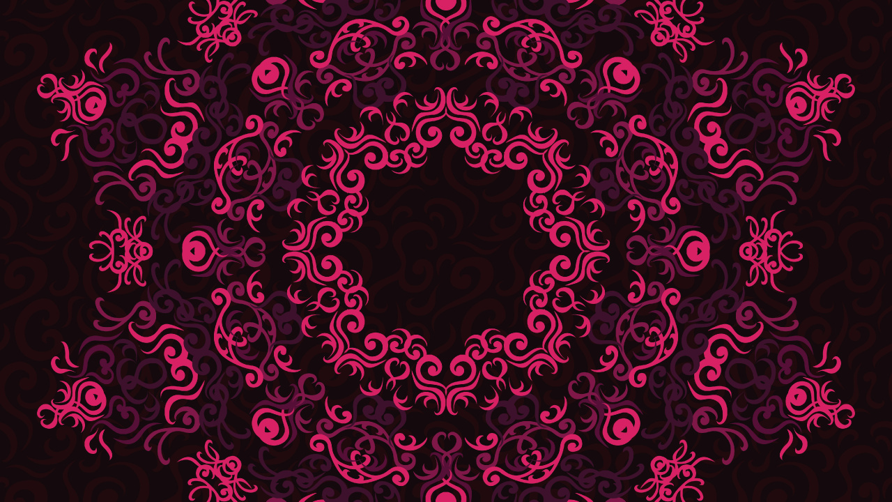 Pink and Black Floral Heart Illustration. Wallpaper in 1280x720 Resolution
