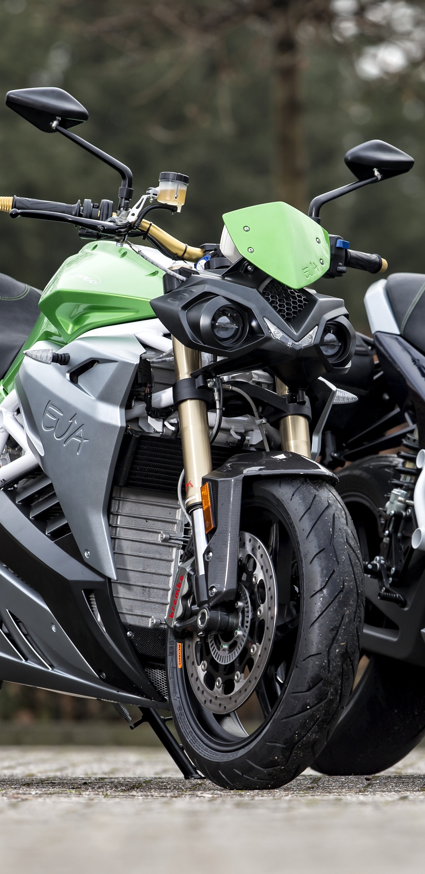 Vélo de Sport Vert et Noir. Wallpaper in 1440x2960 Resolution