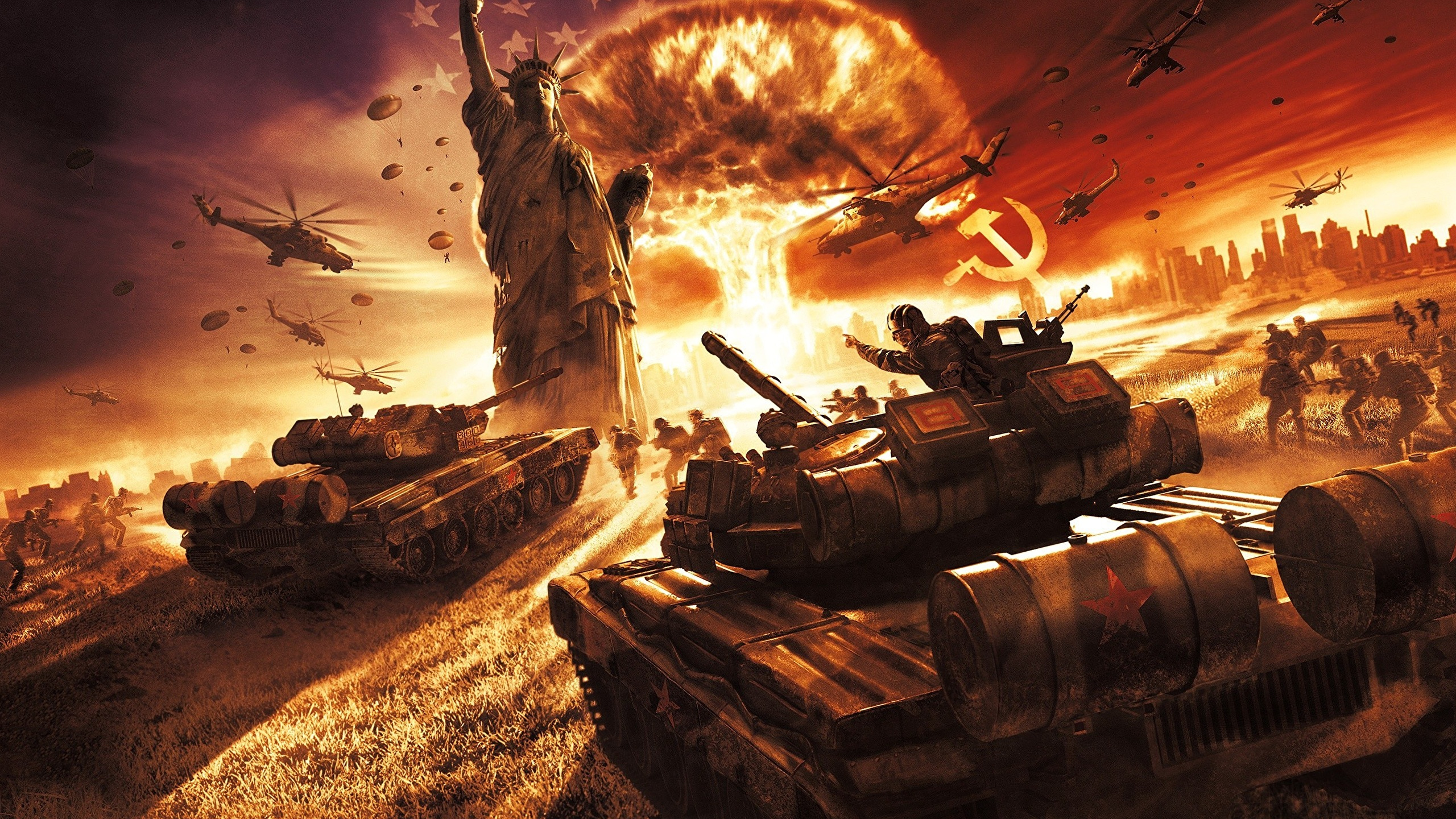 Guerra Mundial, Tercera Guerra Mundial, Juego de Pc, Guerra, Estados Unidos de América. Wallpaper in 2560x1440 Resolution