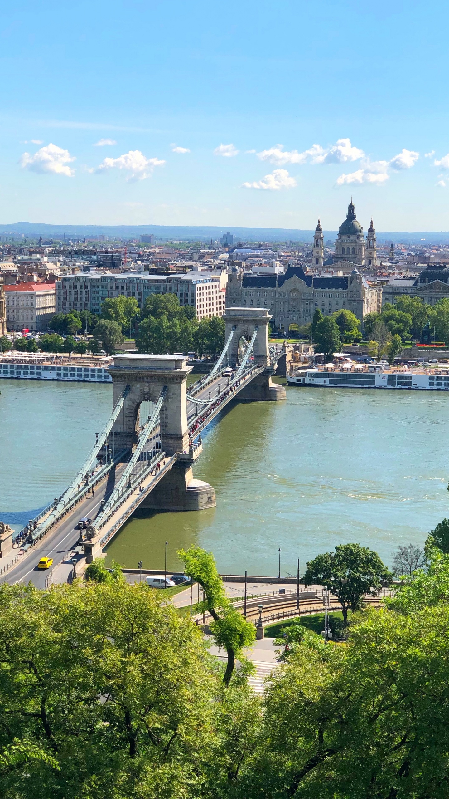 Szchenyi Puente de Las Cadenas, Cuerpo de Agua, Puente, Agua, Los Recursos de Agua. Wallpaper in 1440x2560 Resolution
