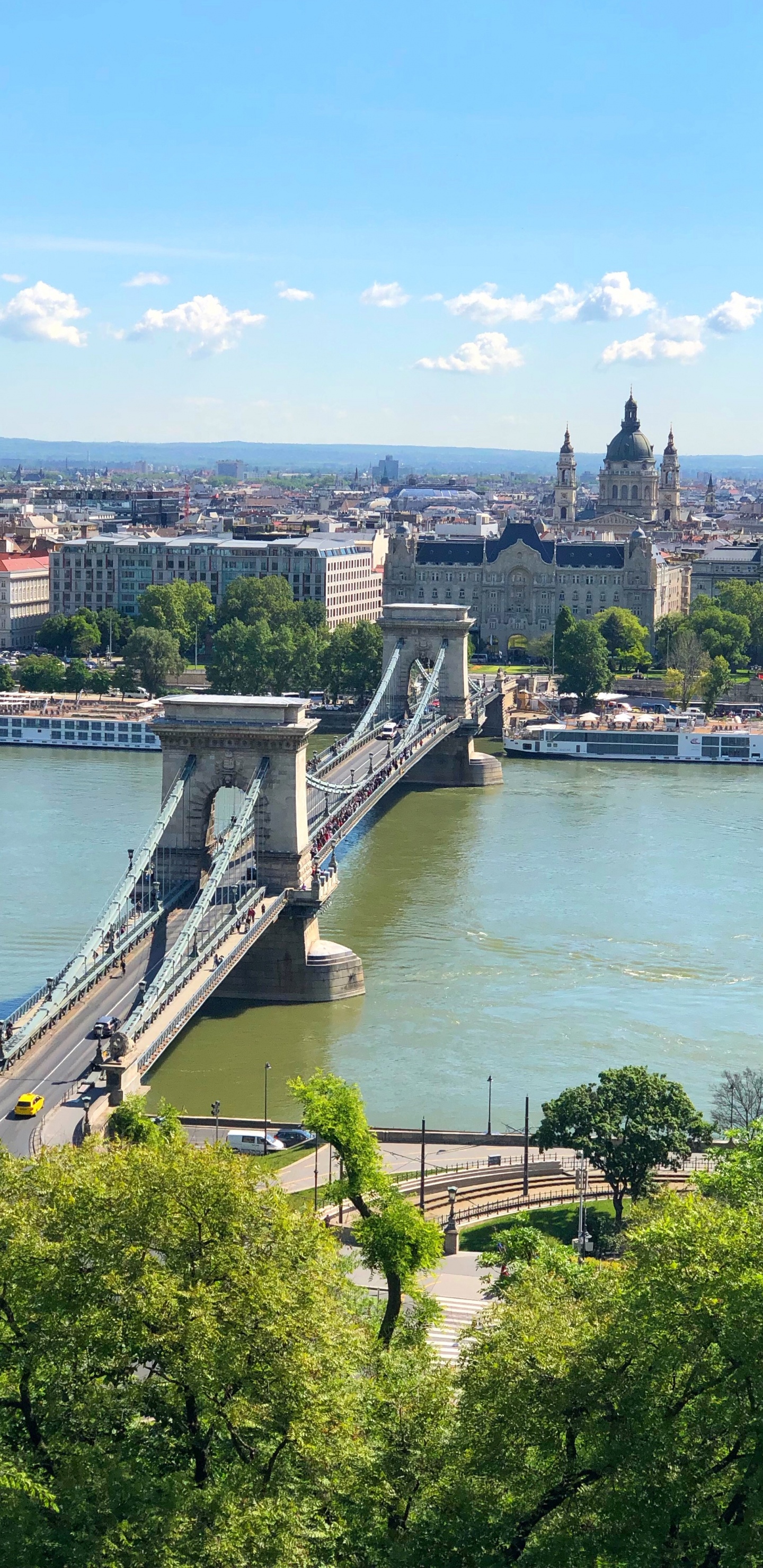 Szchenyi Puente de Las Cadenas, Cuerpo de Agua, Puente, Agua, Los Recursos de Agua. Wallpaper in 1440x2960 Resolution