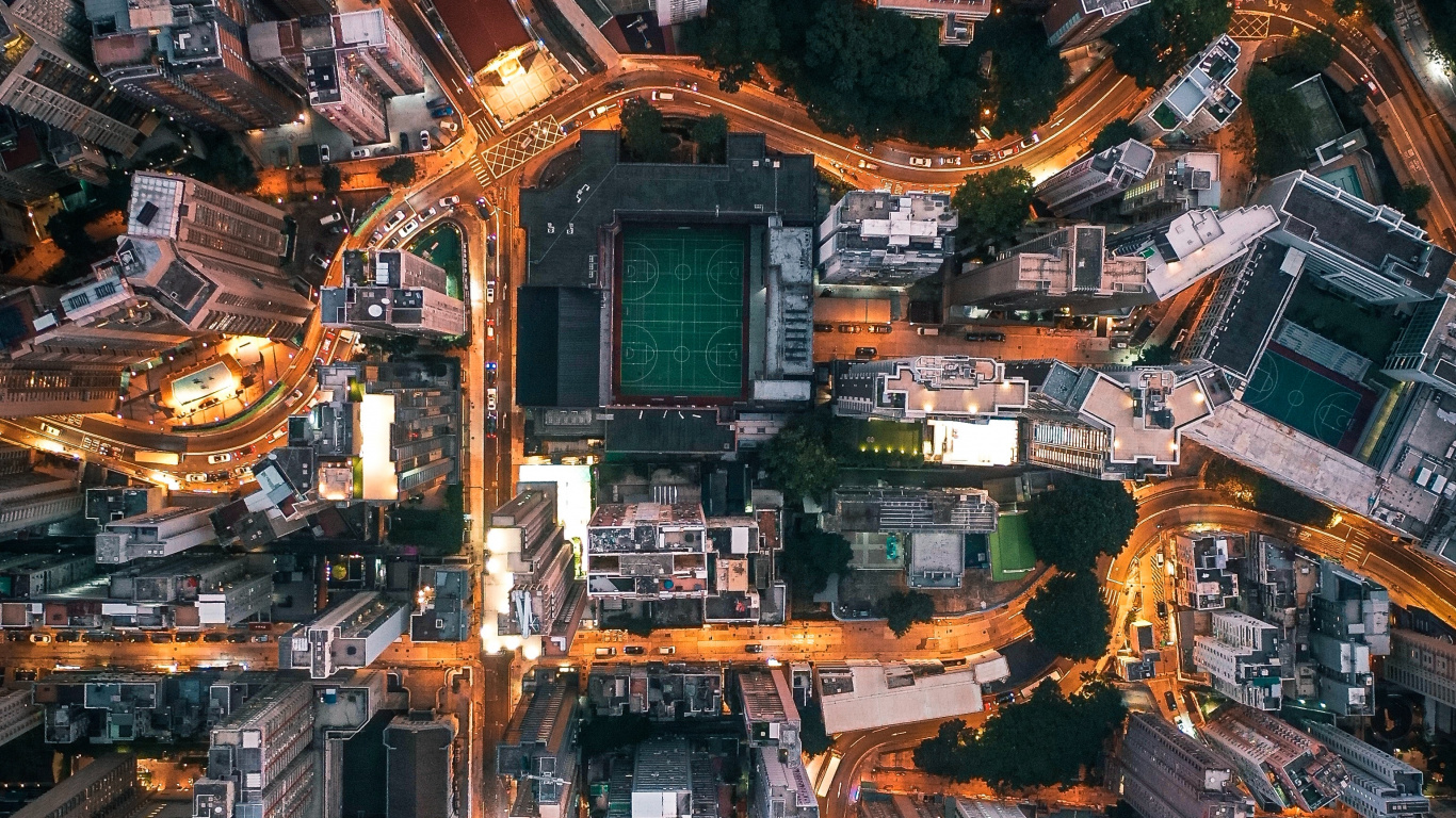 Vista Aérea de Los Edificios de la Ciudad Durante el Día.. Wallpaper in 1366x768 Resolution