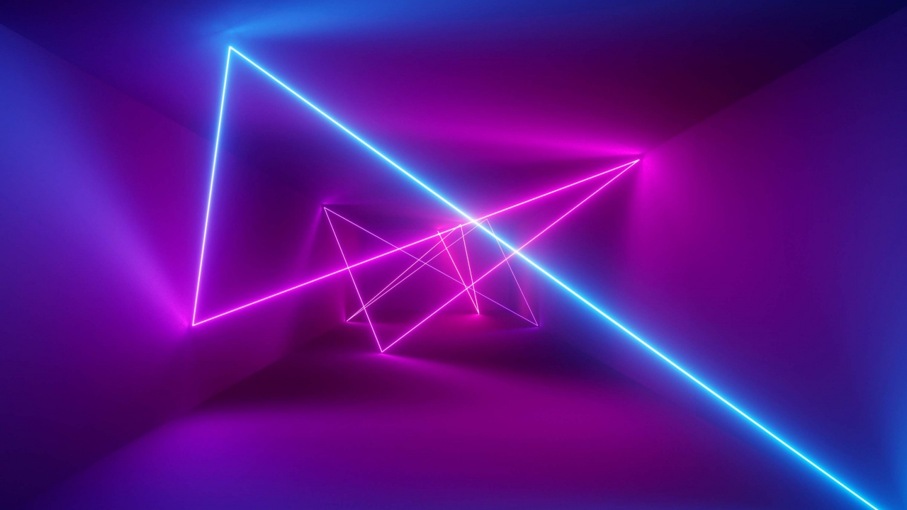 Huawei, Huawei Matebook, Neon, Blue, Colorfulness. Wallpaper in 1280x720 Resolution