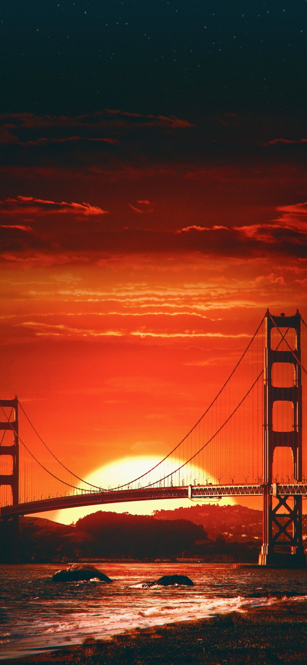 Golden Gate Bridge, Suspension Bridge, Presidio of San Francisco, Bridge, San Francisco Bay. Wallpaper in 1242x2688 Resolution