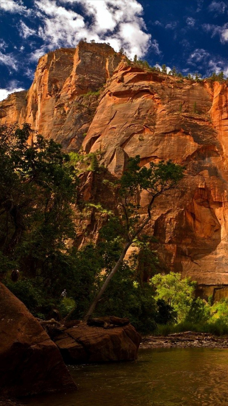 Brown Rock Formation Near Body of Water During Daytime. Wallpaper in 750x1334 Resolution