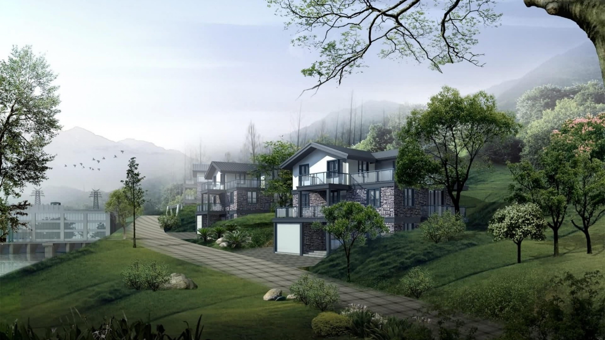 的房子, 酒店, 住宅区, 建筑, 房地产 壁纸 2560x1440 允许