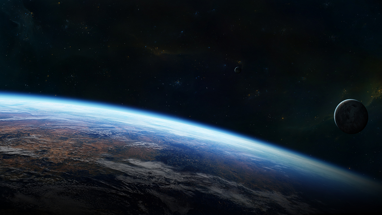 Blau-schwarzer Sternenhimmel. Wallpaper in 1280x720 Resolution