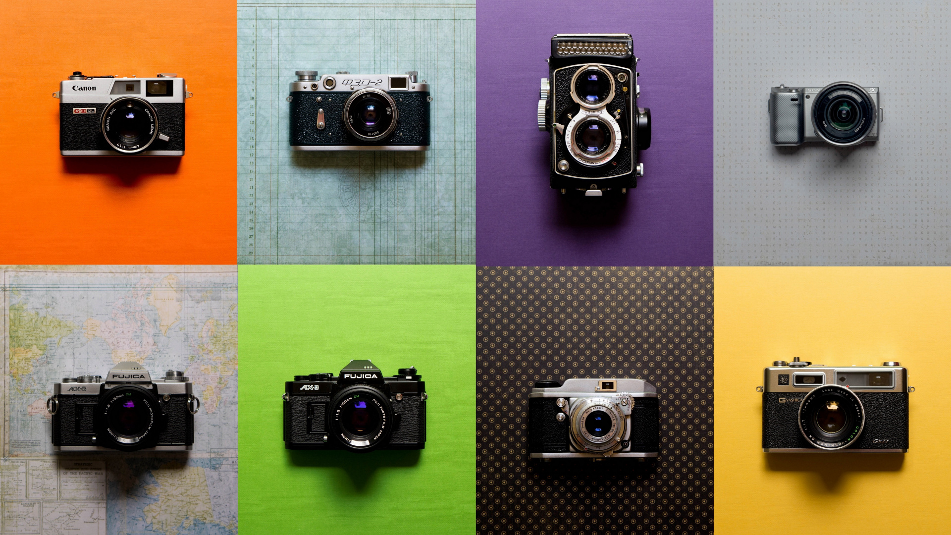Camera, Camera Lens, Movie Camera, Green, Reflex Camera. Wallpaper in 1920x1080 Resolution