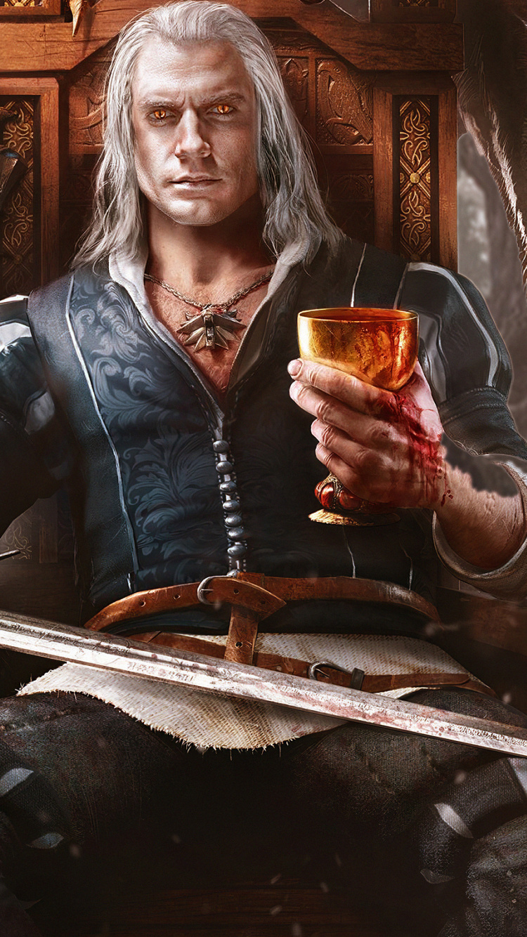 Witcher Art, Henry Cavill, Geralt of Rivia, The Witcher, Triss. Wallpaper in 750x1334 Resolution