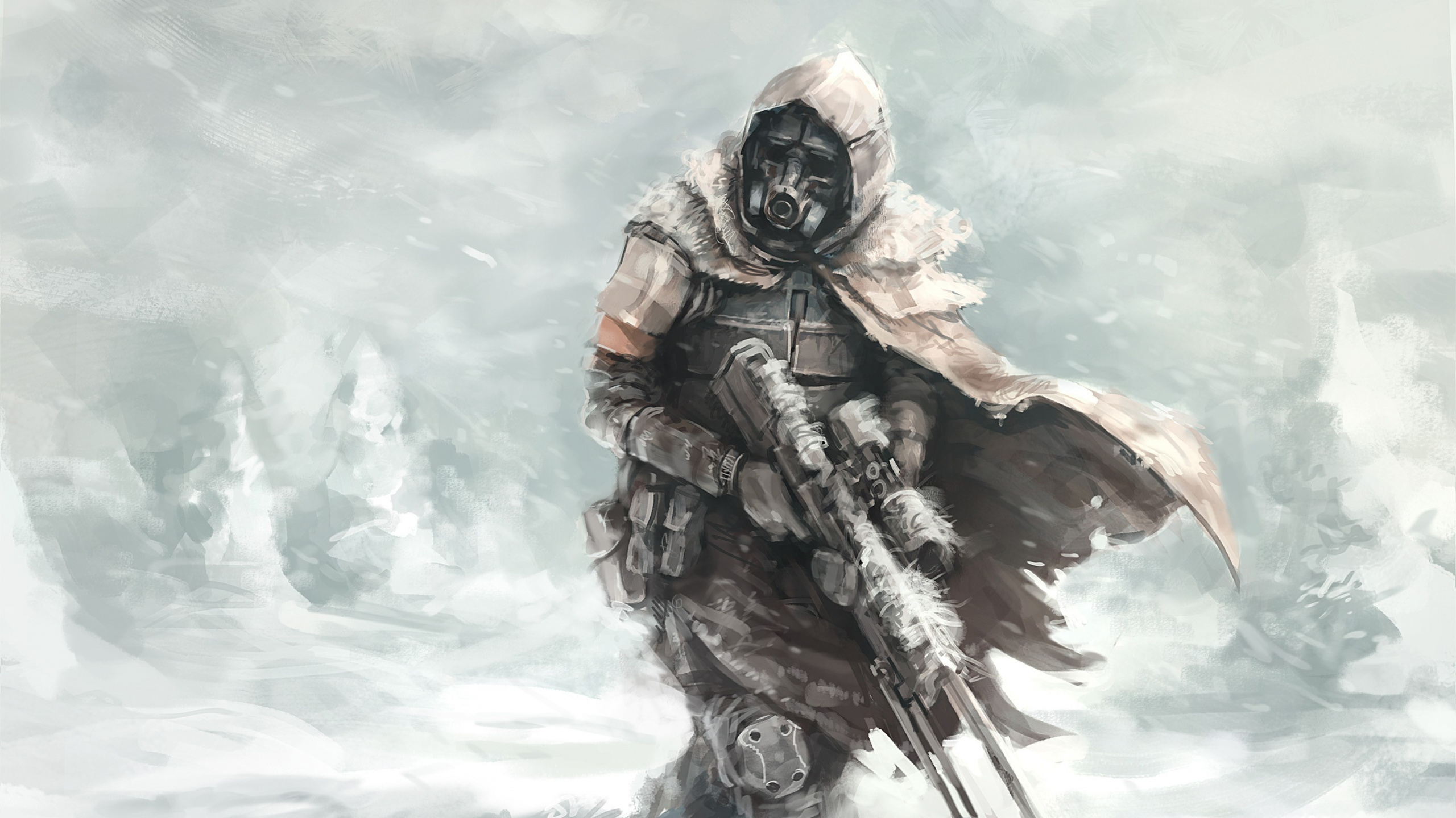 Guerrier de Science-fiction, la Science-fiction, Art, Illustration, Tempête de L'hiver. Wallpaper in 2560x1440 Resolution