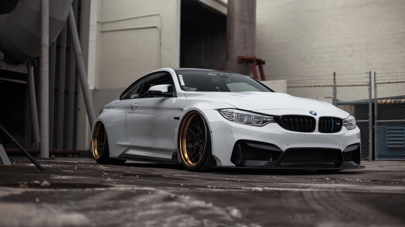 Silver Bmw m 3 Coupe Parked Near White Building. Wallpaper in 1366x768 Resolution