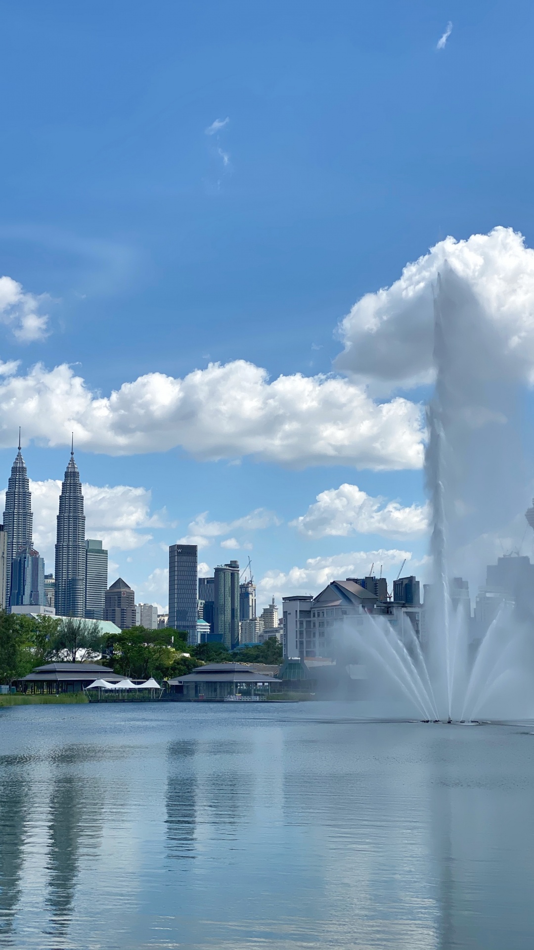 Petronas Towers, Kuala Lumpur, Malaysia, Skyline, Water Resources. Wallpaper in 1080x1920 Resolution