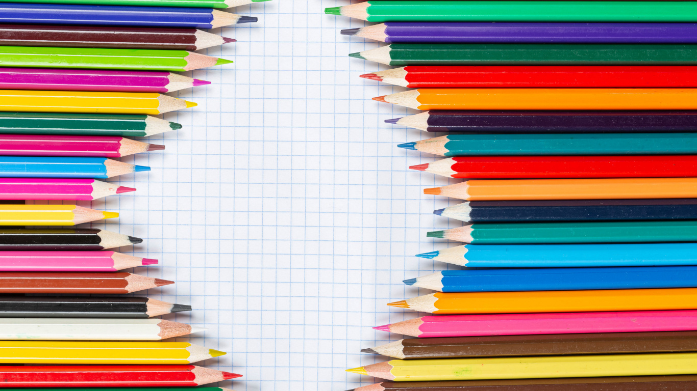 Pencil, Colorfulness, Writing Implement, Line, Rectangle. Wallpaper in 1366x768 Resolution
