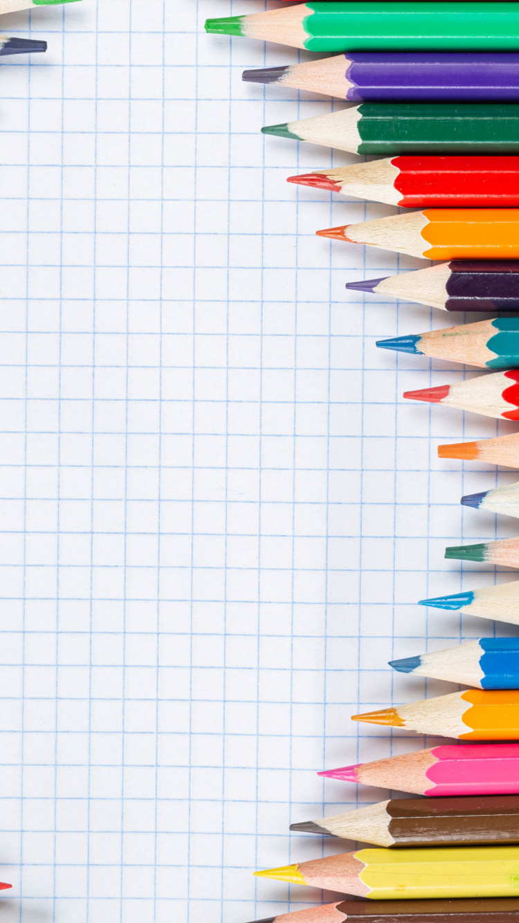 Pencil, Colorfulness, Writing Implement, Line, Rectangle. Wallpaper in 750x1334 Resolution