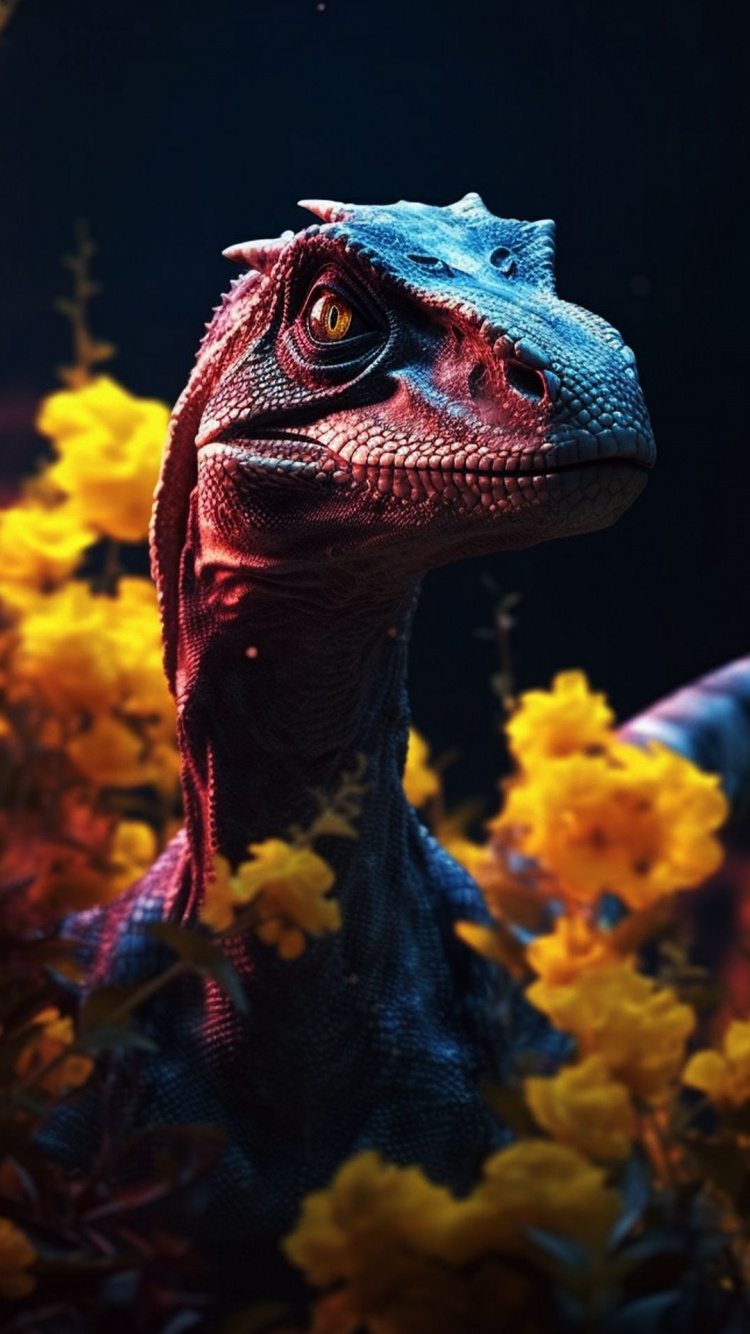 Caméléon, Dinde Sauvage, Iguanides, Dinosaure, Lézards Agamid. Wallpaper in 750x1334 Resolution