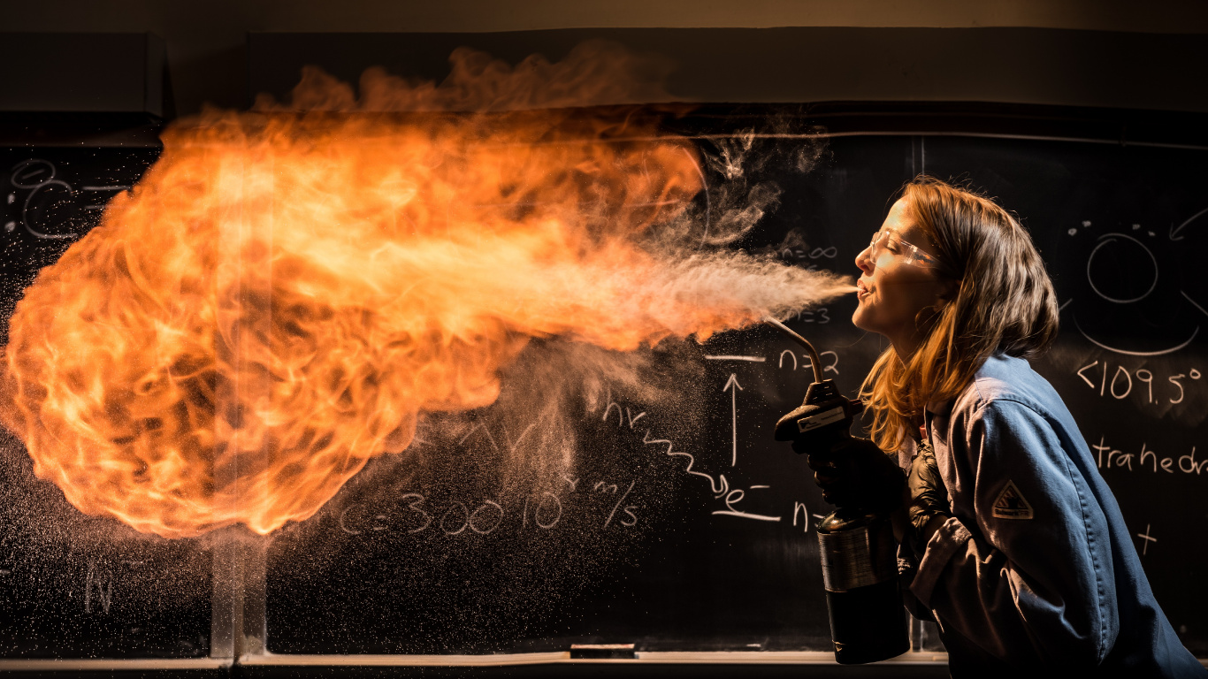 Woman in Black Leather Jacket Smoking. Wallpaper in 1366x768 Resolution